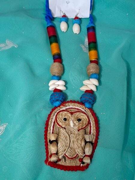 Handmade Jute Pendant and Earring