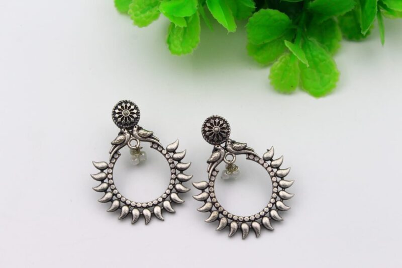 Twin Parrot Earring with Pearl Beads