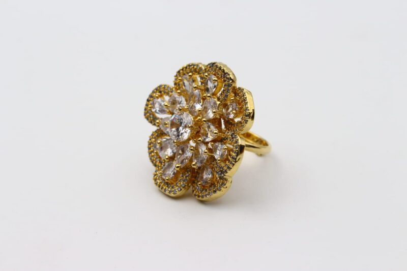 Solitaire Flower Zirconia Finger Ring