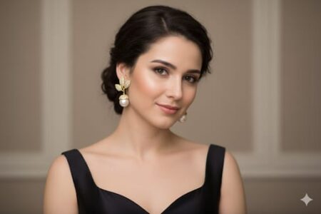 Elegant Gold-Toned Pearl Drop Earrings