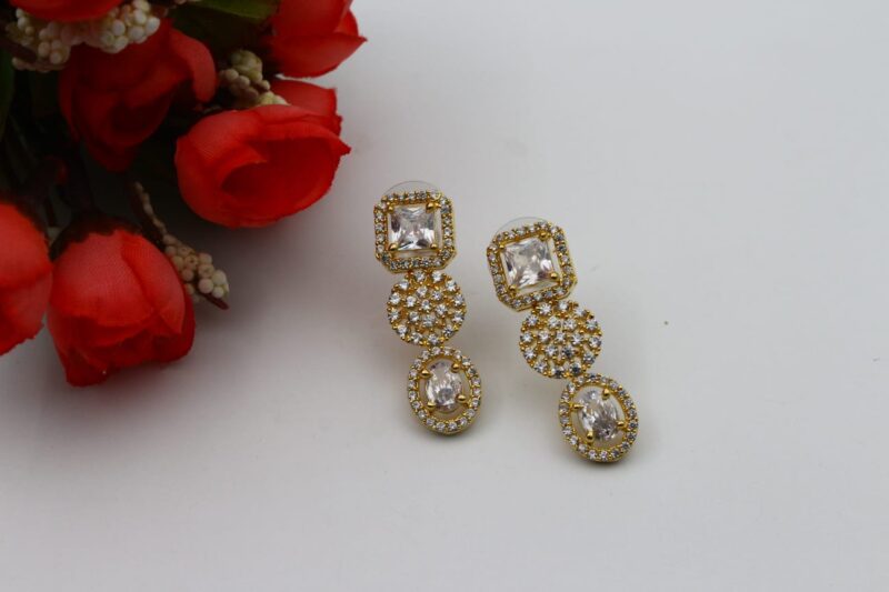Gold-Toned Jewelry Set with White Stones - Image 3