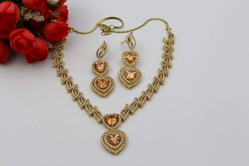 Heart-Shaped Cubic Zirconia Necklace - Image 3