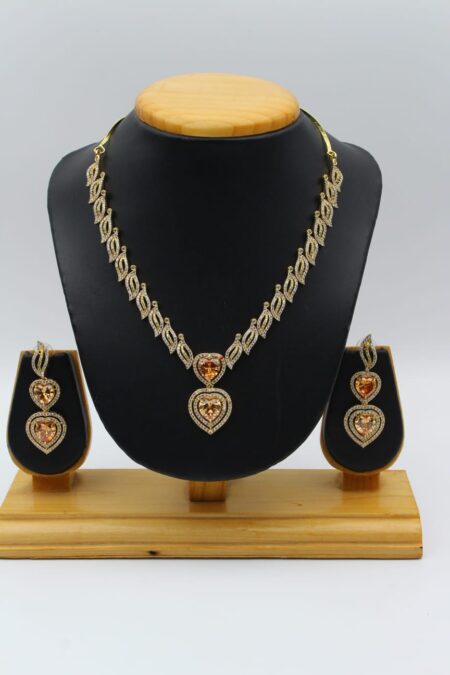 Heart-Shaped Cubic Zirconia Necklace