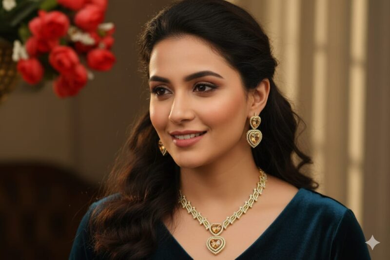 Heart-Shaped Cubic Zirconia Necklace - Image 2