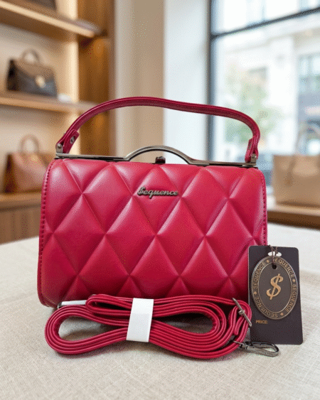 Red Luxe Frame Satchel