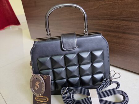 Midnight Quilted Frame Box Handbag